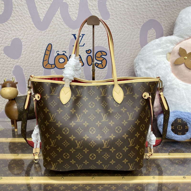 LV M12096 Louis Vuitton Reversible Neverfull Inside Out MM Handbag Red