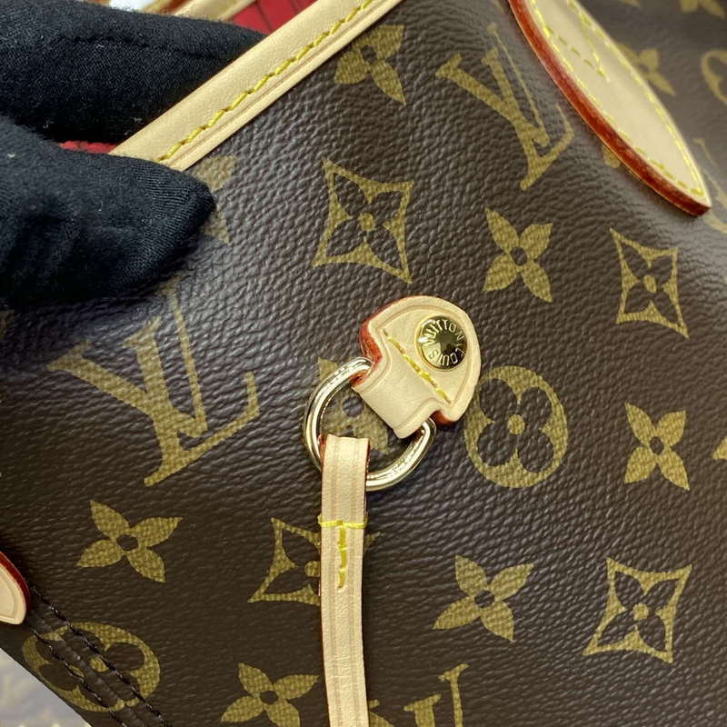 LV M12096 Louis Vuitton Reversible Neverfull Inside Out MM Handbag Red - Default Title - View 9
