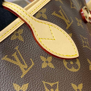 LV M12096 Louis Vuitton Reversible Neverfull Inside Out MM Handbag Red - Default Title - View 10