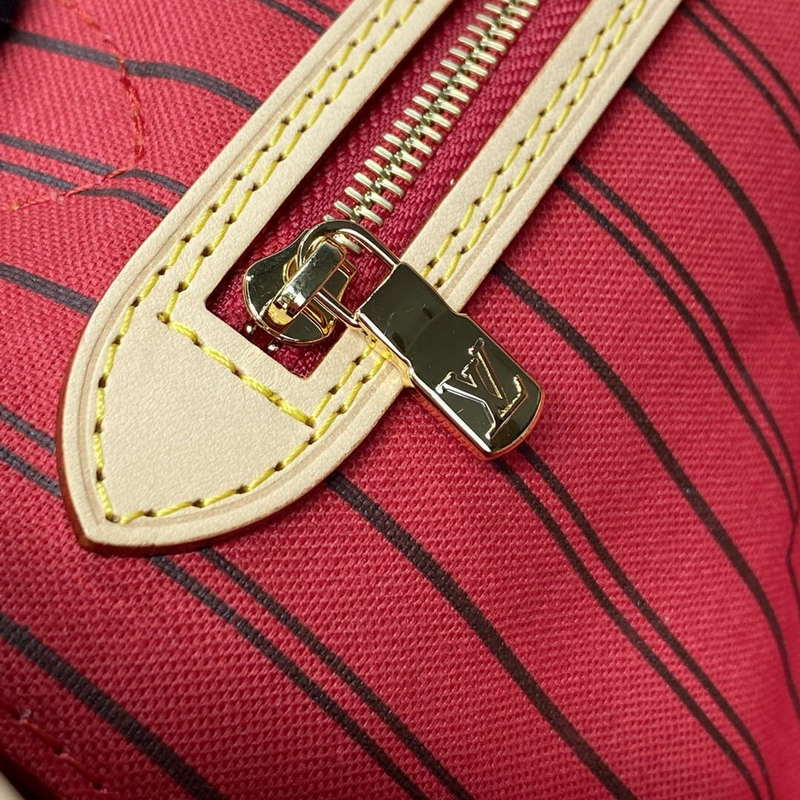 LV M12096 Louis Vuitton Reversible Neverfull Inside Out MM Handbag Red - Default Title - View 14