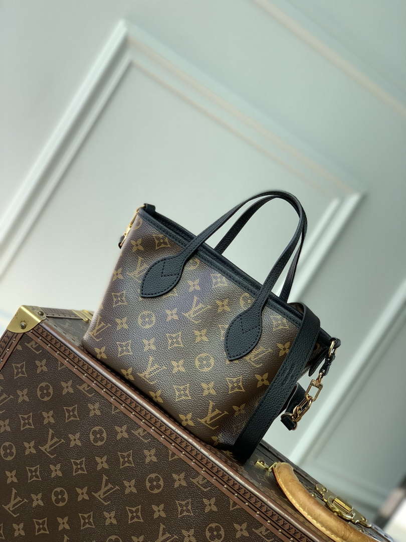 LV M12099 Louis Vuitton Reversible Neverfull Bandouliere  Inside Out BB Handbag Black