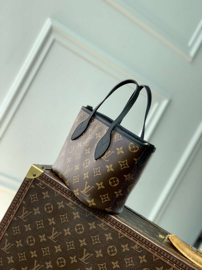 LV M12099 Louis Vuitton Reversible Neverfull Bandouliere  Inside Out BB Handbag Black