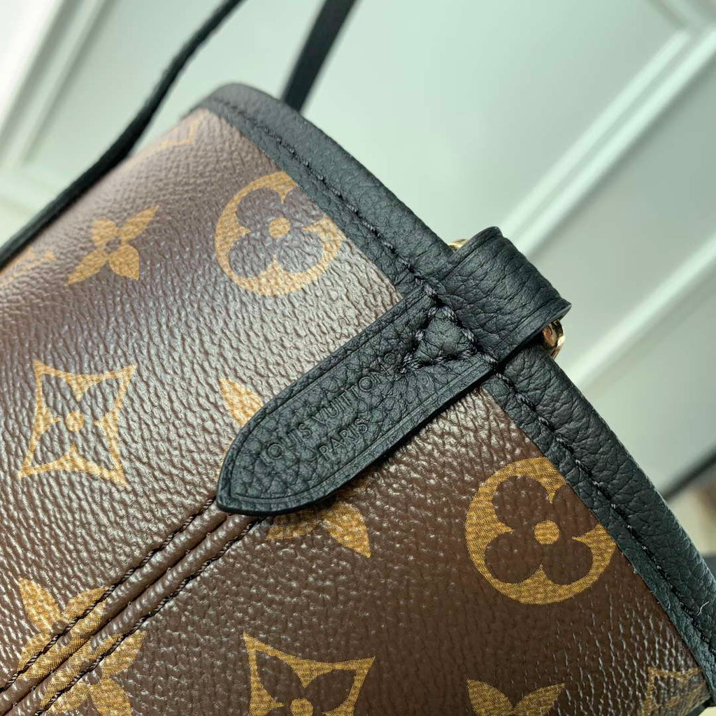 LV M12099 Louis Vuitton Reversible Neverfull Bandouliere  Inside Out BB Handbag Black