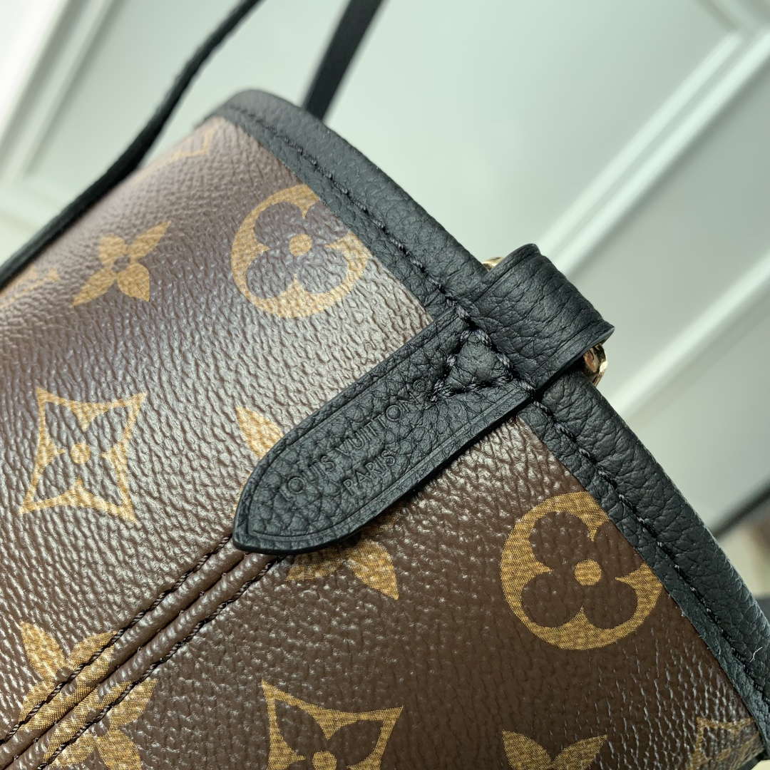 LV M12099 Louis Vuitton Reversible Neverfull Bandouliere  Inside Out BB Handbag Black