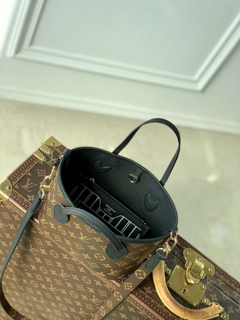 LV M12099 Louis Vuitton Reversible Neverfull Bandouliere  Inside Out BB Handbag Black