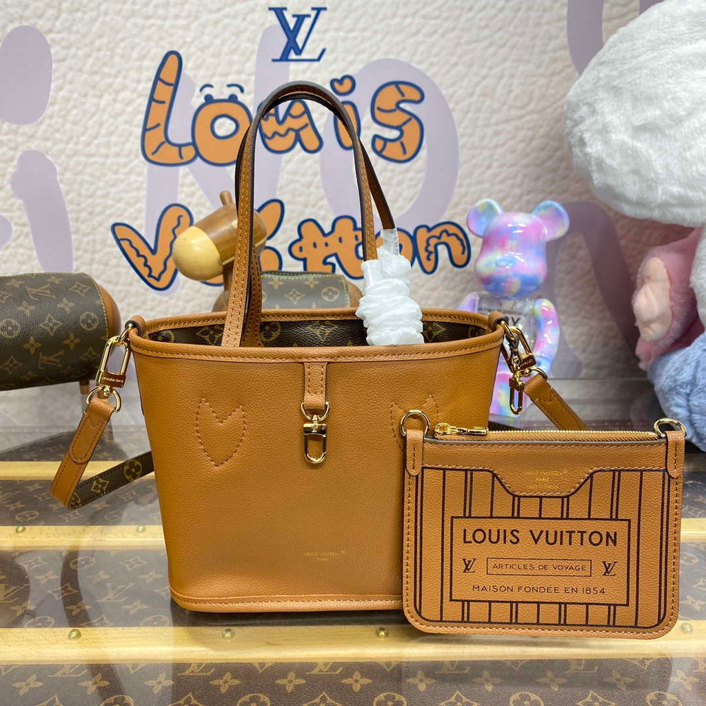 LV M12099 Louis Vuitton Reversible Neverfull Bandouliere  Inside Out BB Handbag Brown