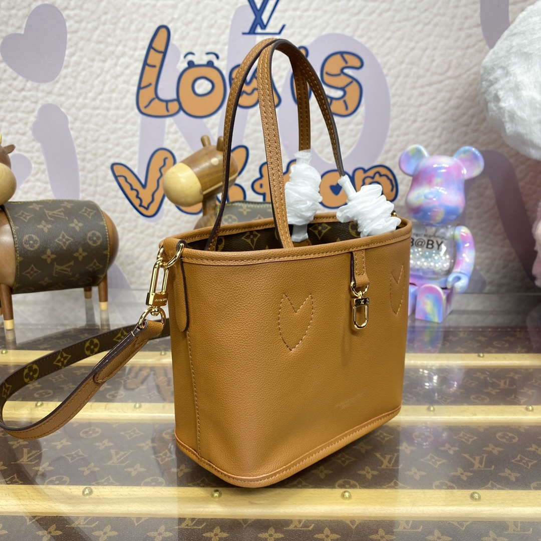 LV M12099 Louis Vuitton Reversible Neverfull Bandouliere  Inside Out BB Handbag Brown