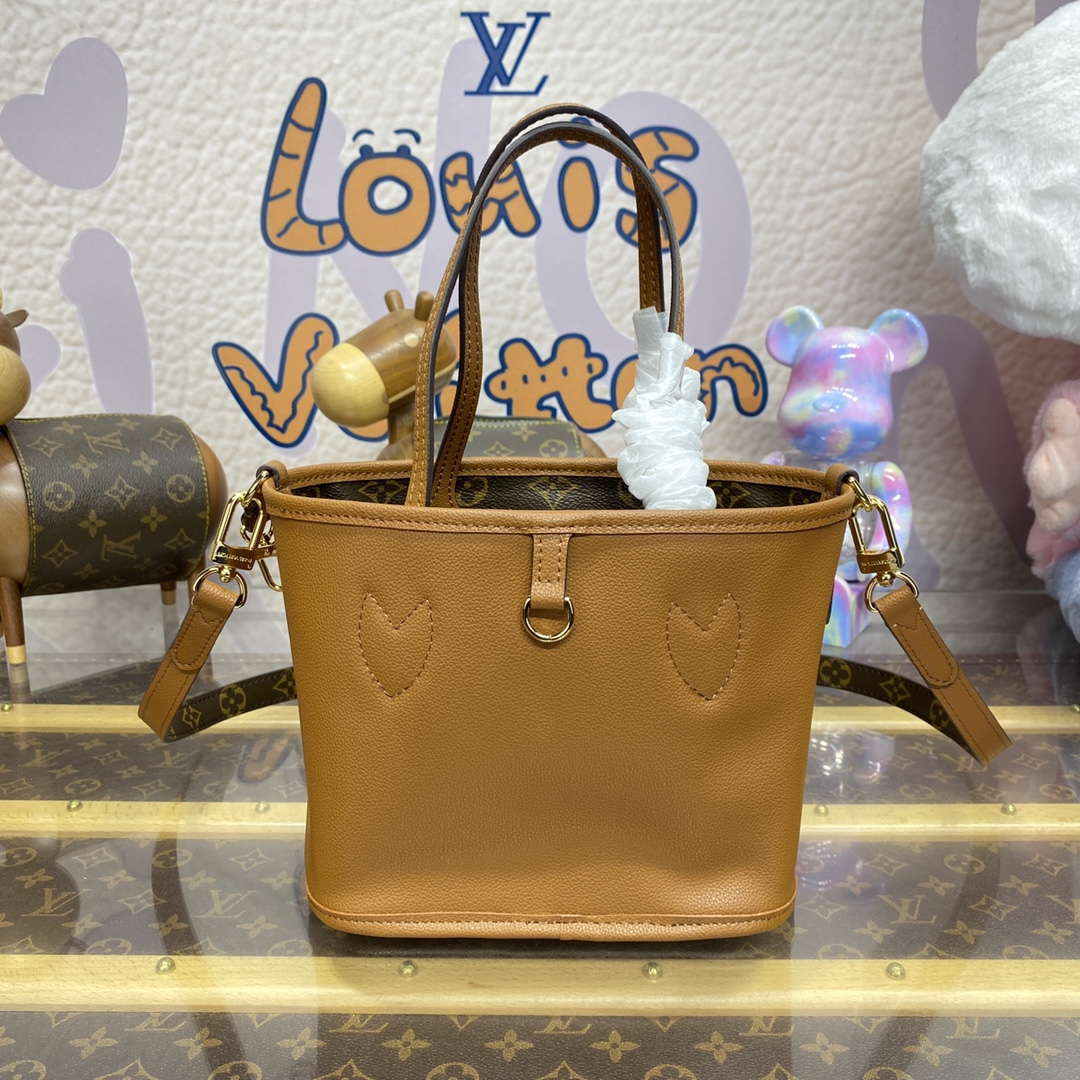 LV M12099 Louis Vuitton Reversible Neverfull Bandouliere  Inside Out BB Handbag Brown