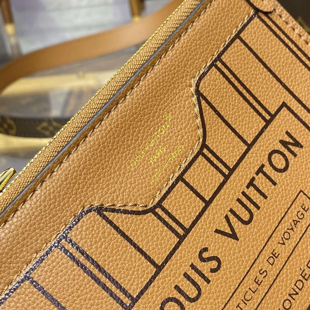 LV M12099 Louis Vuitton Reversible Neverfull Bandouliere  Inside Out BB Handbag Brown