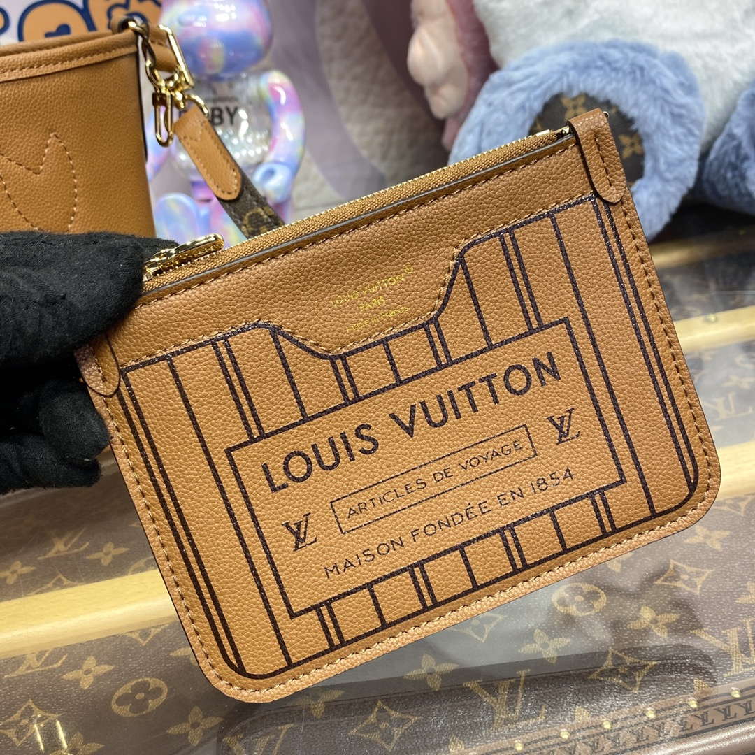 LV M12099 Louis Vuitton Reversible Neverfull Bandouliere  Inside Out BB Handbag Brown - Default Title - View 8