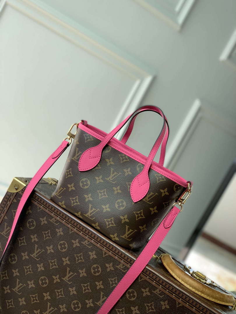 LV M12106 Louis Vuitton Neverfull Bandouliere  Inside Out BB Handbag Rose