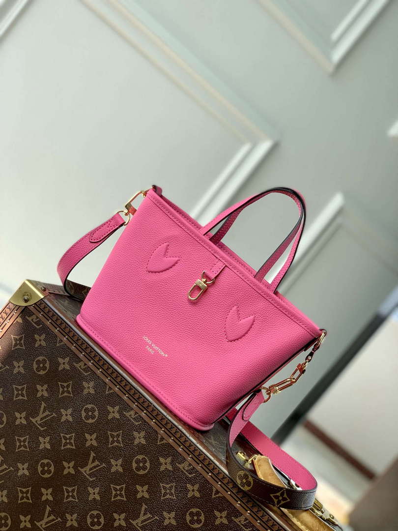 LV M12106 Louis Vuitton Neverfull Bandouliere  Inside Out BB Handbag Rose