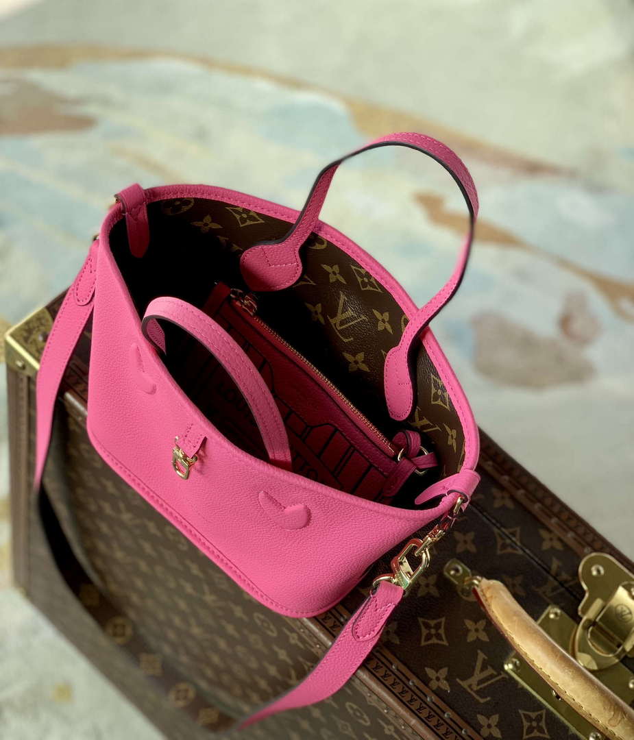 LV M12106 Louis Vuitton Neverfull Bandouliere  Inside Out BB Handbag Rose