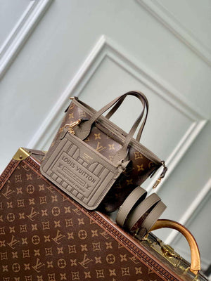 LV M12109 Louis Vuitton Neverfull Bandouliere  Inside Out BB Handbag Gray - Default Title - View 3