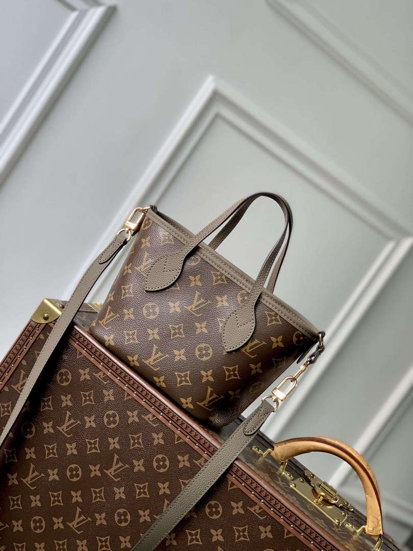 LV M12109 Louis Vuitton Neverfull Bandouliere  Inside Out BB Handbag Gray - Default Title - View 4