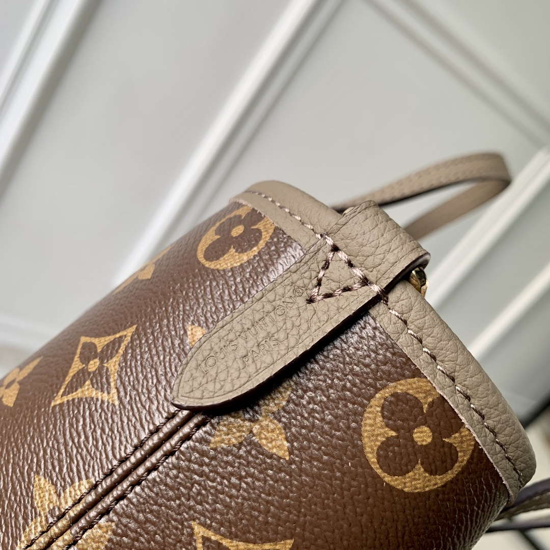 LV M12109 Louis Vuitton Neverfull Bandouliere  Inside Out BB Handbag Gray