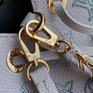 LV M12125 Louis Vuitton Bella Mahina Leather Bucket Bag Brume Gray - Default Title - View 5