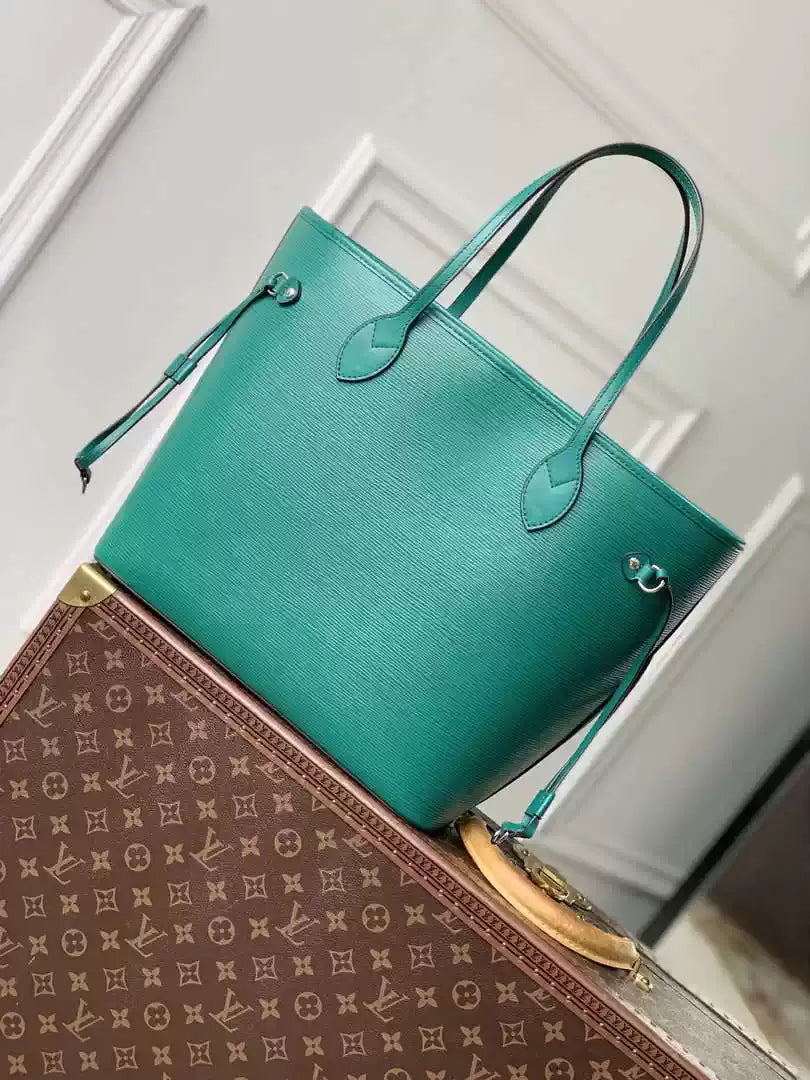 LV M12195 Louis Vuitton Neverfull MM Bag Epi Leather Green
