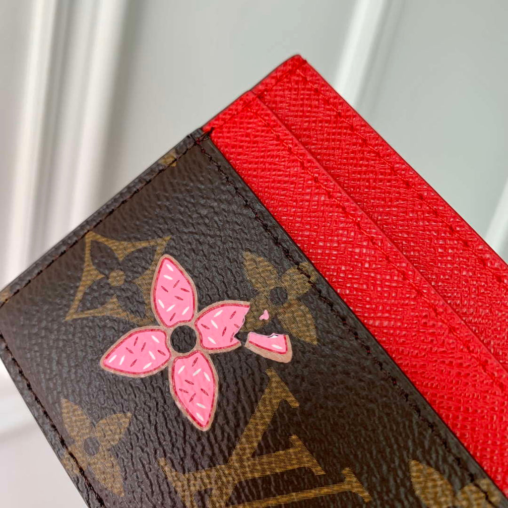 LV M12215 Louis Vuitton LV Charms Card Holder Candy Red