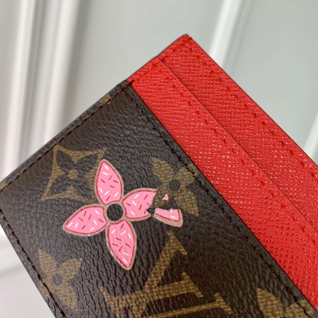 LV M12215 Louis Vuitton LV Charms Card Holder Candy Red