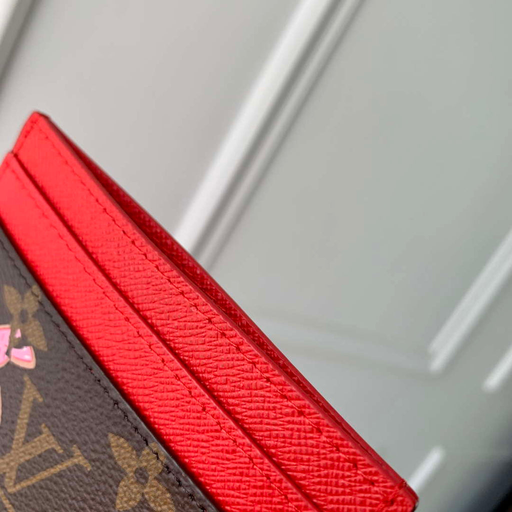 LV M12215 Louis Vuitton LV Charms Card Holder Candy Red