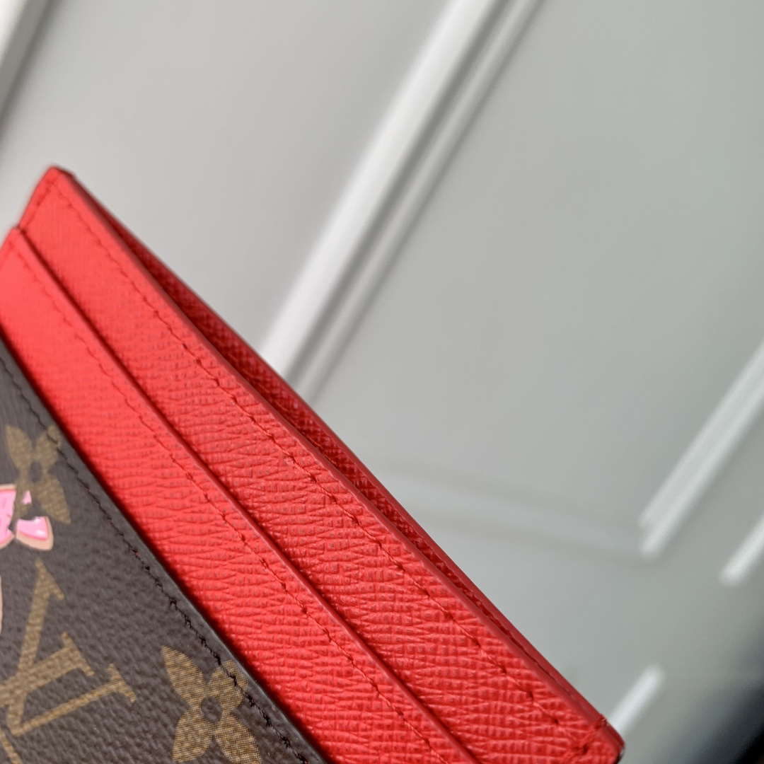 LV M12215 Louis Vuitton LV Charms Card Holder Candy Red