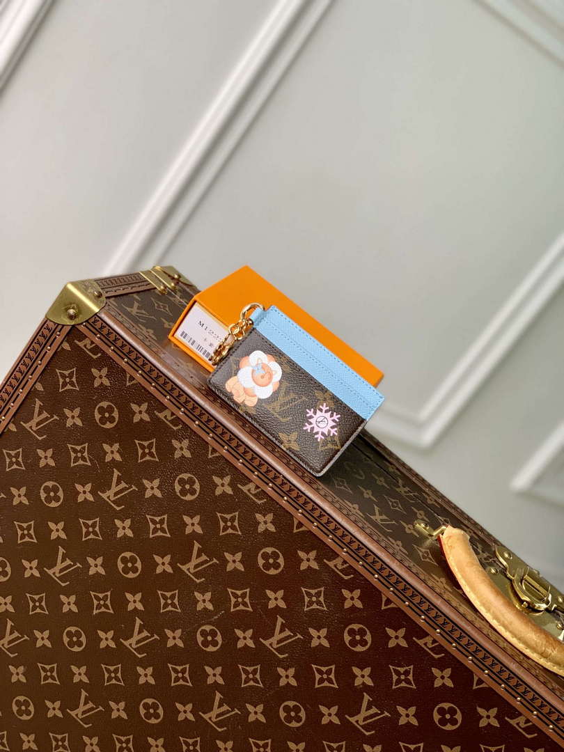 LV M12227 Louis Vuitton LV Charms Card Holder Azur Frost