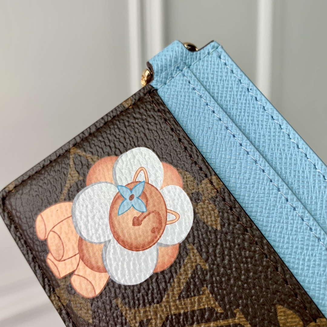 LV M12227 Louis Vuitton LV Charms Card Holder Azur Frost