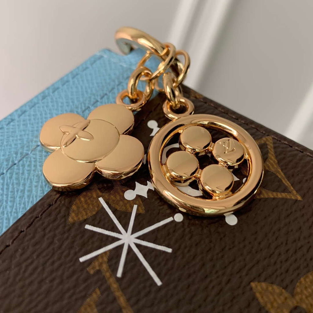 LV M12227 Louis Vuitton LV Charms Card Holder Azur Frost