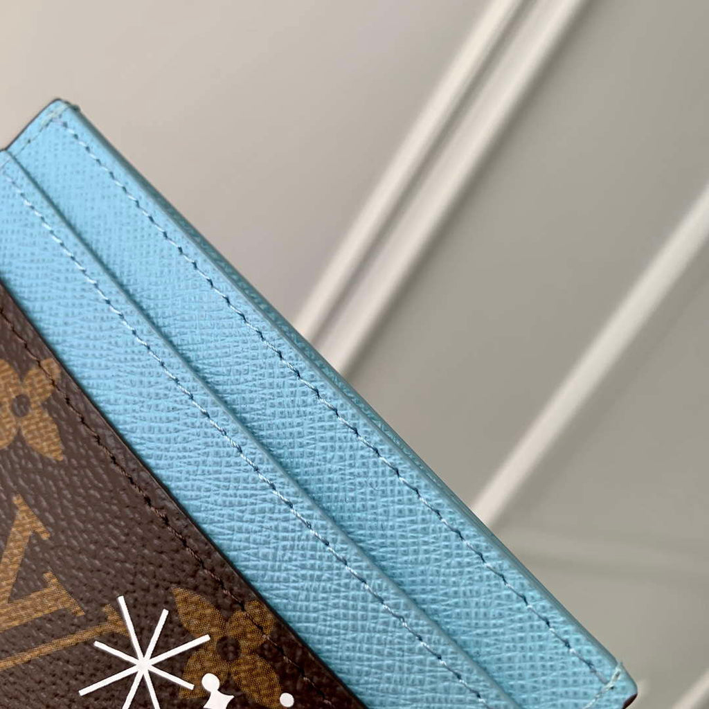 LV M12227 Louis Vuitton LV Charms Card Holder Azur Frost