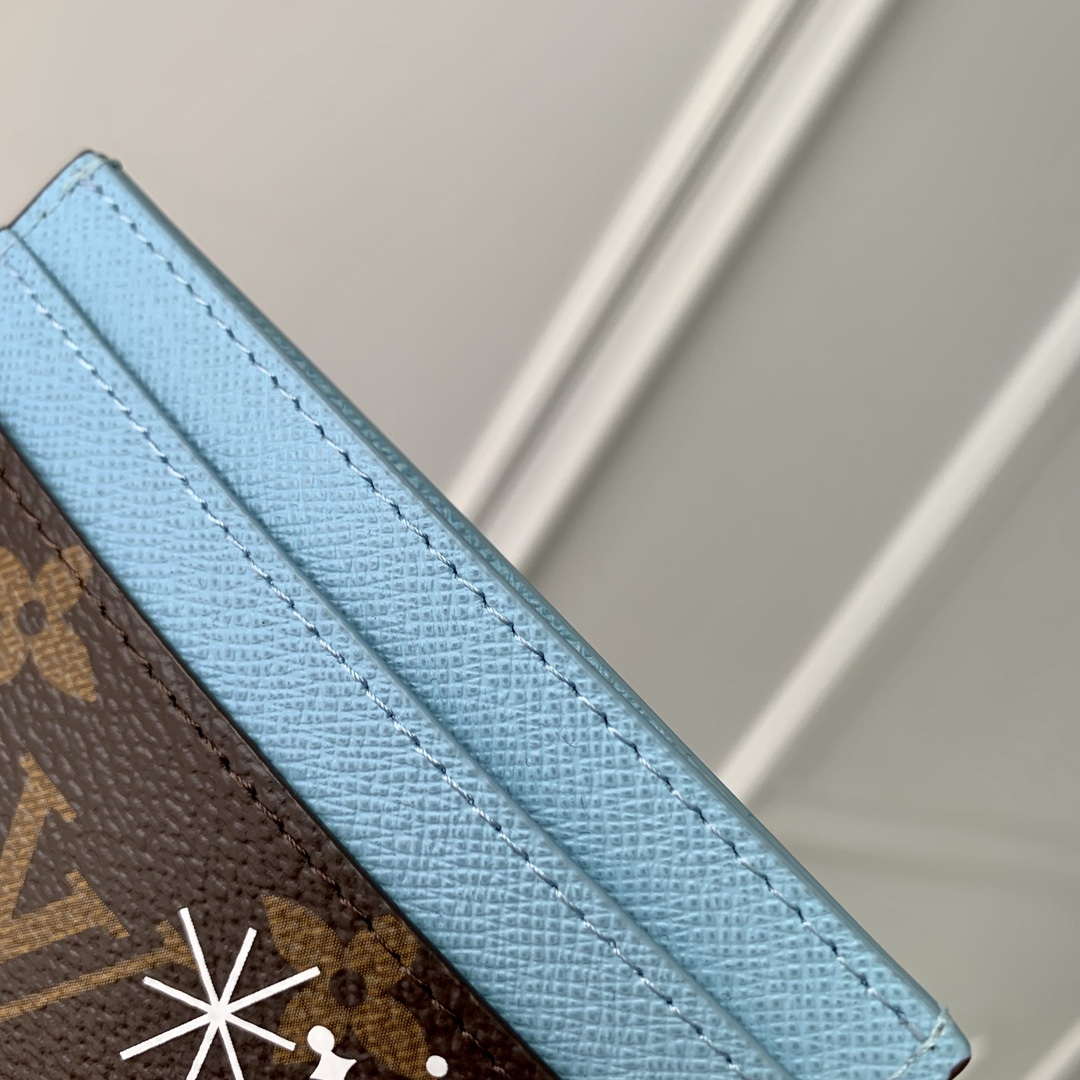 LV M12227 Louis Vuitton LV Charms Card Holder Azur Frost