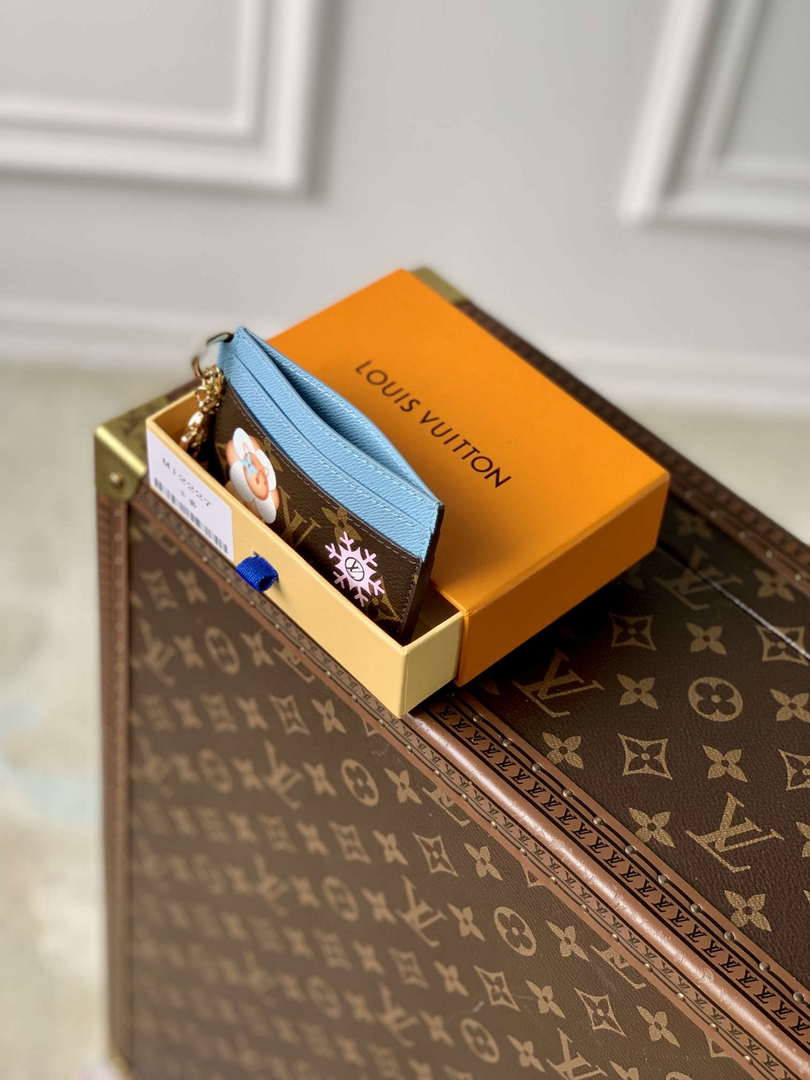 LV M12227 Louis Vuitton LV Charms Card Holder Azur Frost