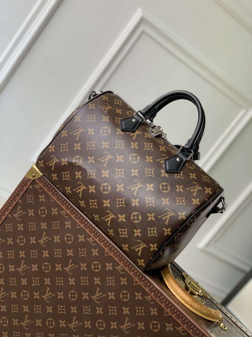 LV M12243 Louis Vuitton Speedy Soft 30 Dark Bag Monogram Black - Default Title - View 3