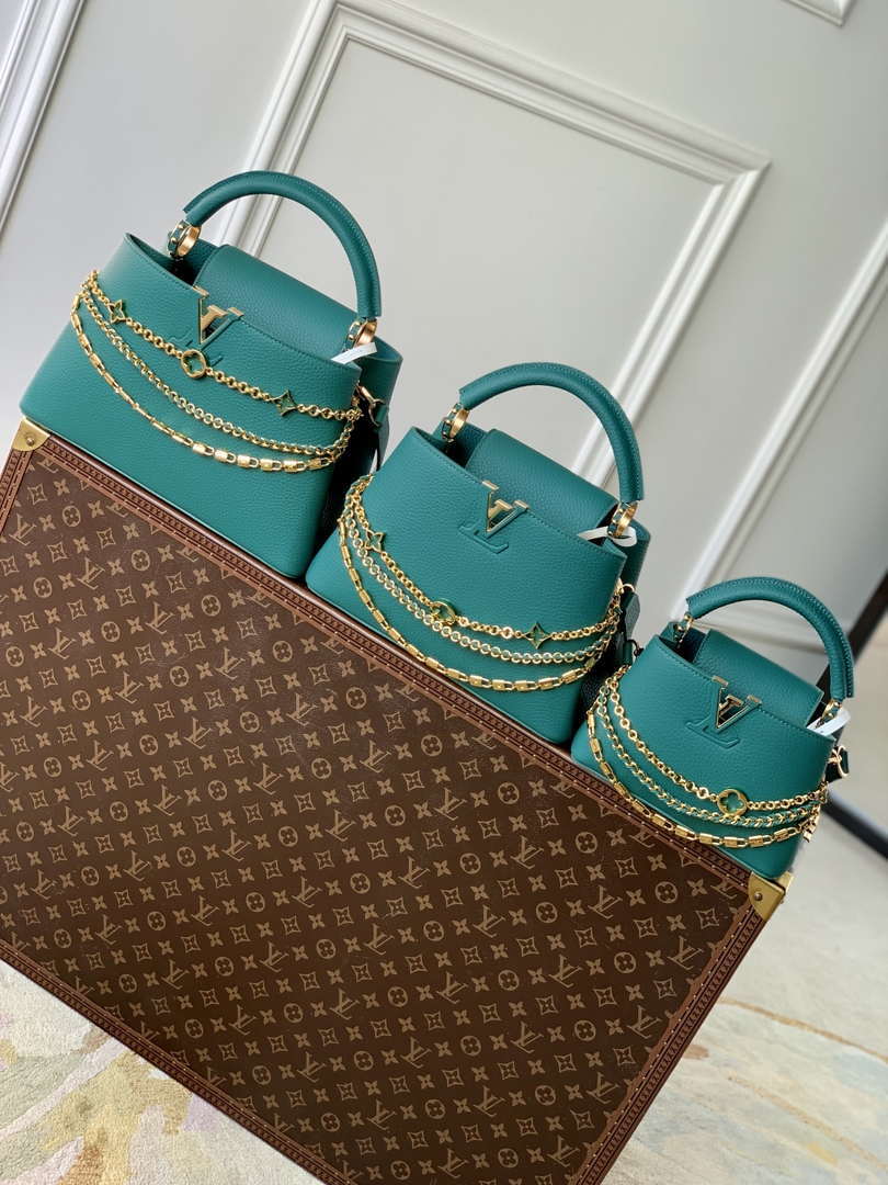 LV M12345 Louis Vuitton Capucines BB Bag Green - Default Title - View 2