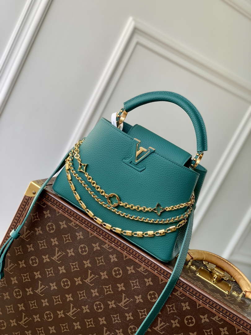 LV M12345 Louis Vuitton Capucines BB Bag Green - Default Title - View 1