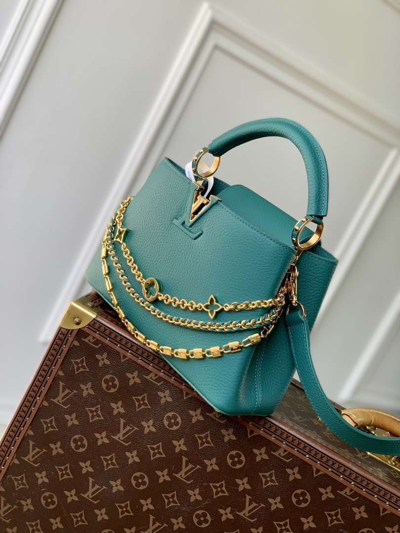 LV M12345 Louis Vuitton Capucines BB Bag Green - Default Title - View 3