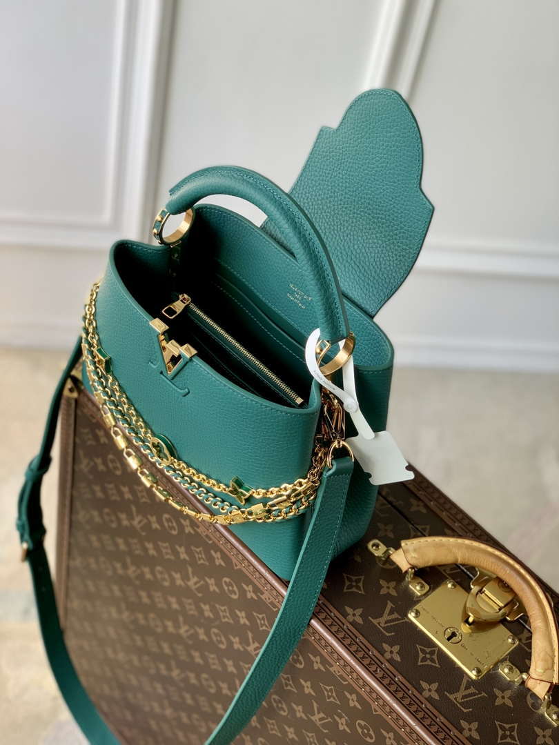 LV M12345 Louis Vuitton Capucines BB Bag Green - Default Title - View 10