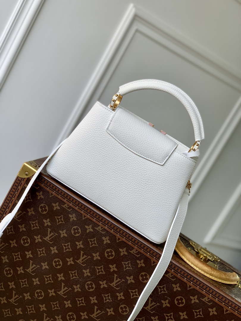 LV M12279 Louis Vuitton Capucines BB Bag Silver Sea