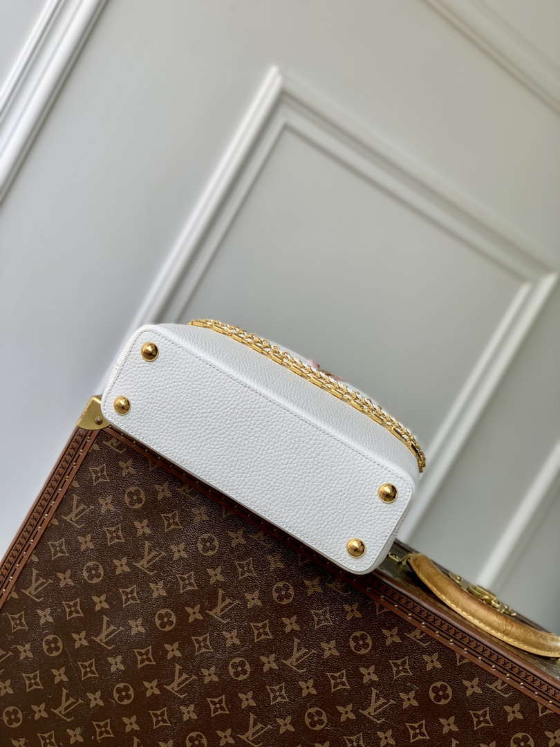 LV M12279 Louis Vuitton Capucines BB Bag Silver Sea
