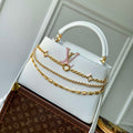 LV M12279 Louis Vuitton Capucines MM Handbag Silver Sea - Default Title - View 1