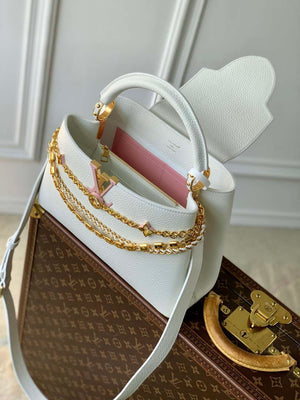 LV M12279 Louis Vuitton Capucines MM Handbag Silver Sea - Default Title - View 9