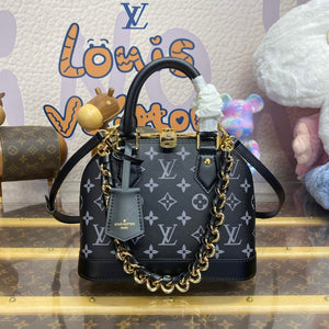 LV M12289 Louis Vuitton Alma BB Calfskin Leather Bag Black - Default Title - View 1