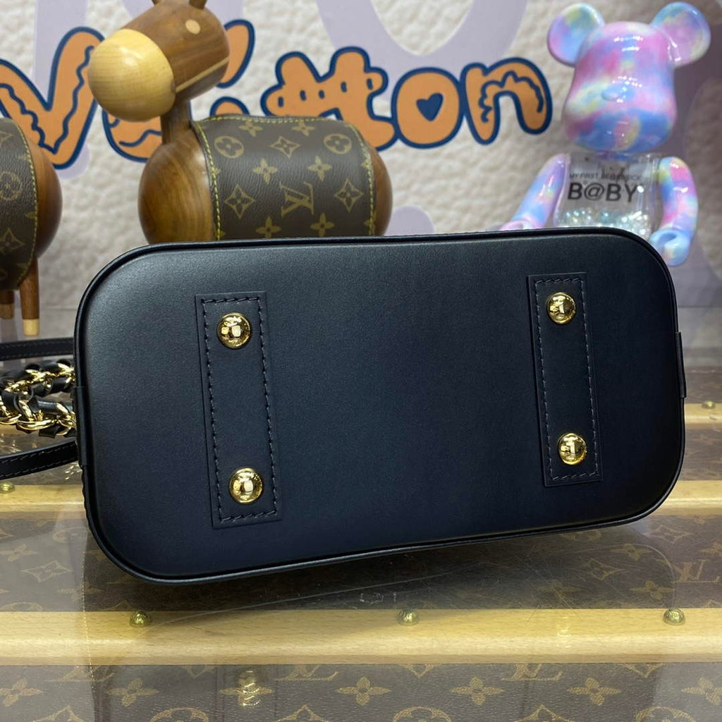 LV M12289 Louis Vuitton Alma BB Calfskin Leather Bag Black