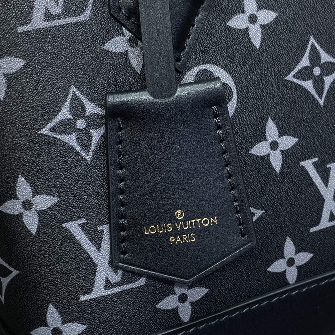 LV M12289 Louis Vuitton Alma BB Calfskin Leather Bag Black - Default Title - View 6