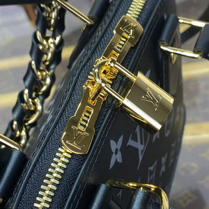 LV M12289 Louis Vuitton Alma BB Calfskin Leather Bag Black - Default Title - View 7