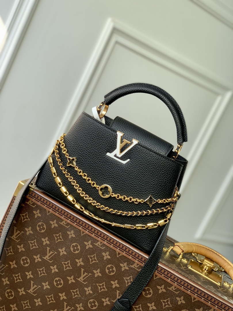 LV M12345 Louis Vuitton Capucines BB Bag Black - Default Title - View 1