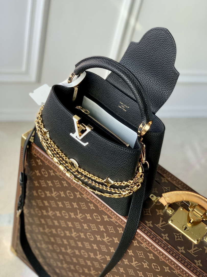 LV M12345 Louis Vuitton Capucines BB Bag Black