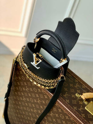 LV M12345 Louis Vuitton Capucines Mini Bag Black - Default Title - View 10