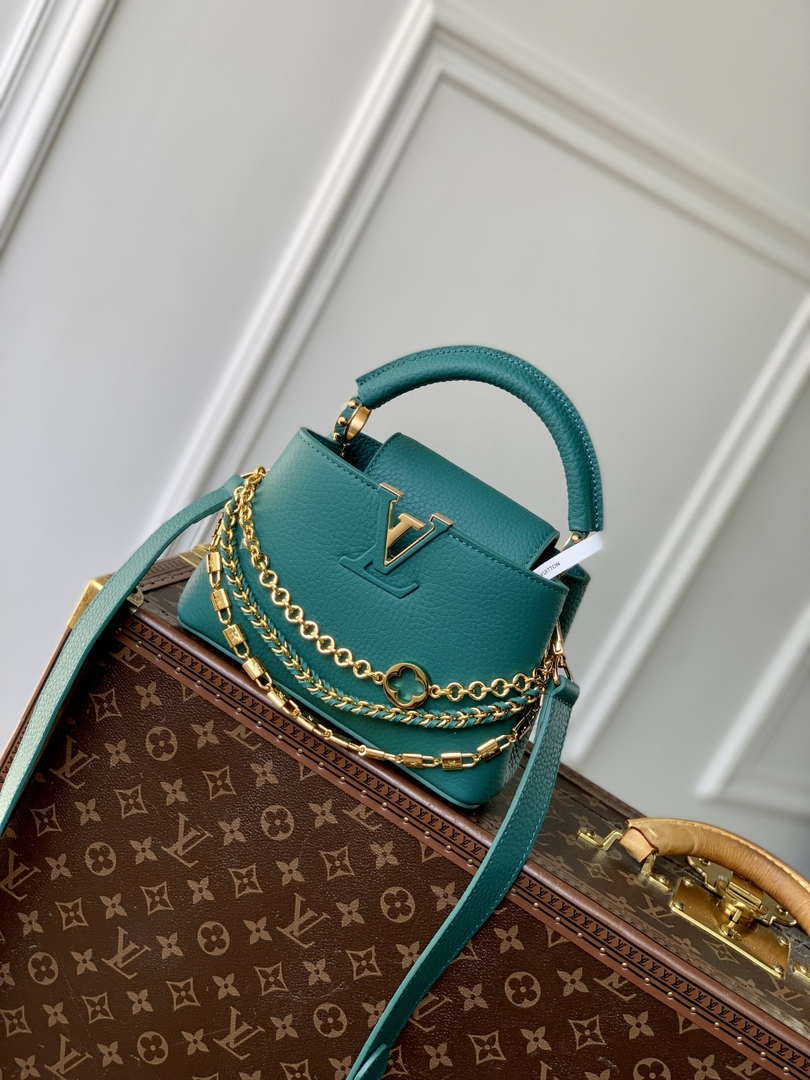 LV M12345 Louis Vuitton Capucines Mini Bag Green - Default Title - View 1