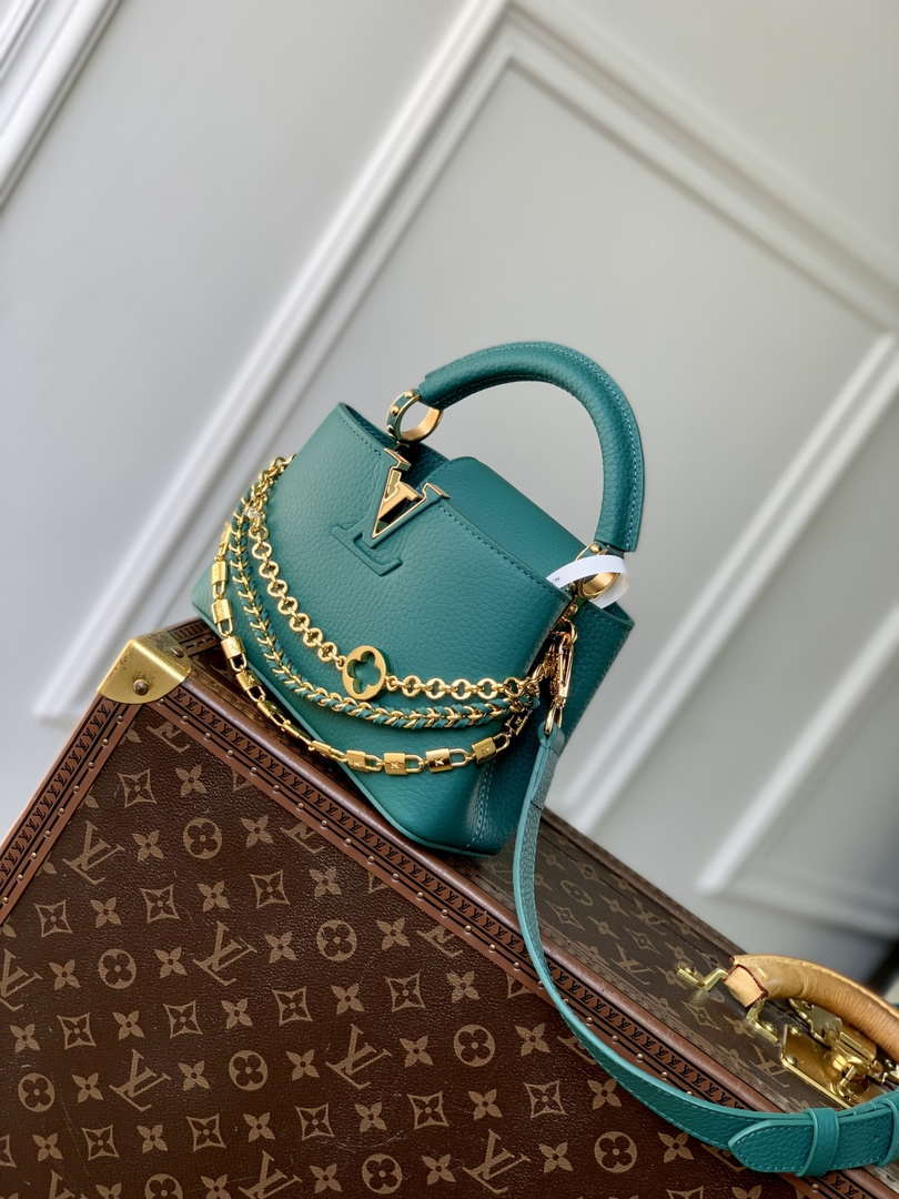 LV M12345 Louis Vuitton Capucines Mini Bag Green - Default Title - View 2